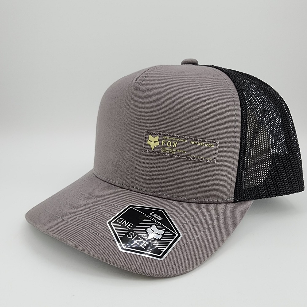 Fox Racing Barge Trucker Hat Gray Adjustable Snapback Mesh Back Exclusive‎ NEW